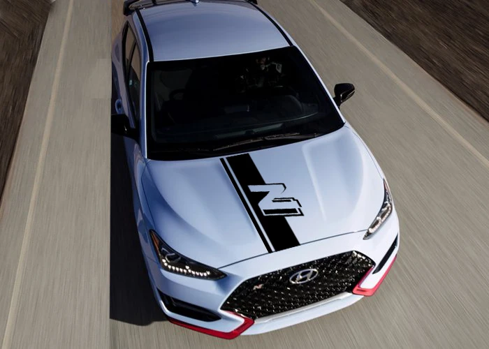 غطاء سيارة غطاء محرك السيارة الباب الفينيل الجانب شرائط N خط ملصقات مائي لشركة هيونداي كونا توكسون فيلوستر i20 i30 اكسسوارات السيارات التصميم