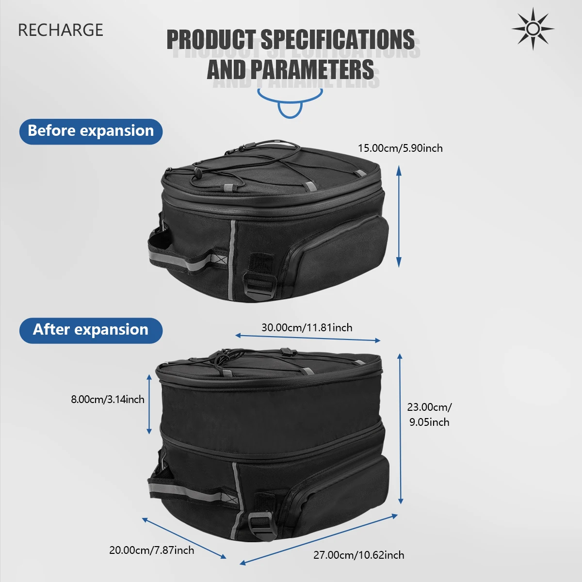 Nuevos accesorios para motocicleta, bolsas traseras impermeables de nailon negro, bolsas de asiento trasero, bolso de mano para BMW R1300GS R 1300 GS R1300 GS r1300gs