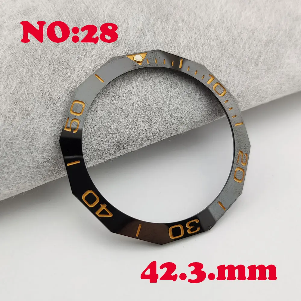 42.3*33.3mm Sloping Luminous Ceramic Bezel Insert Replacement fit TAG HEUER AQUARACER automatic watch WAY201