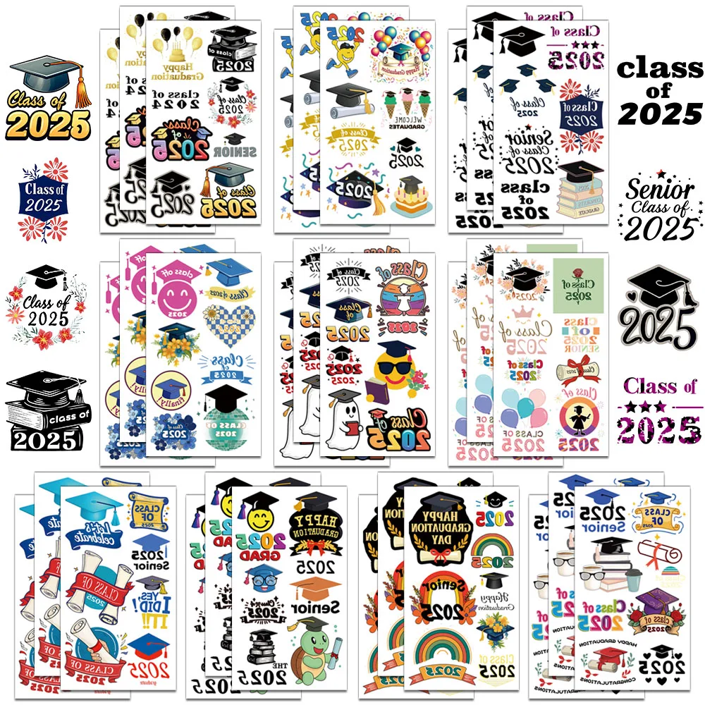 Autocollants de tatouage créatifs pour la saison de remise de diplôme, 10 pièces, simples, imperméables, durables, cadeaux pour dos à la main, autocollants de fête, décoration