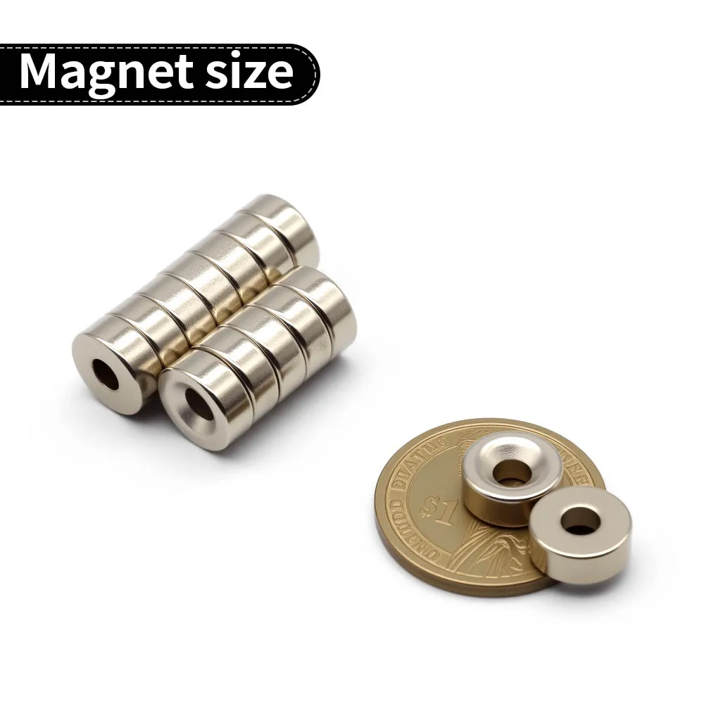 12x5-4mm Super Strong Neodymium Magnet N35 NdfeB Permanent Magnetic imanes Round With Holes Powerful Magnets Refrigerator Magnet