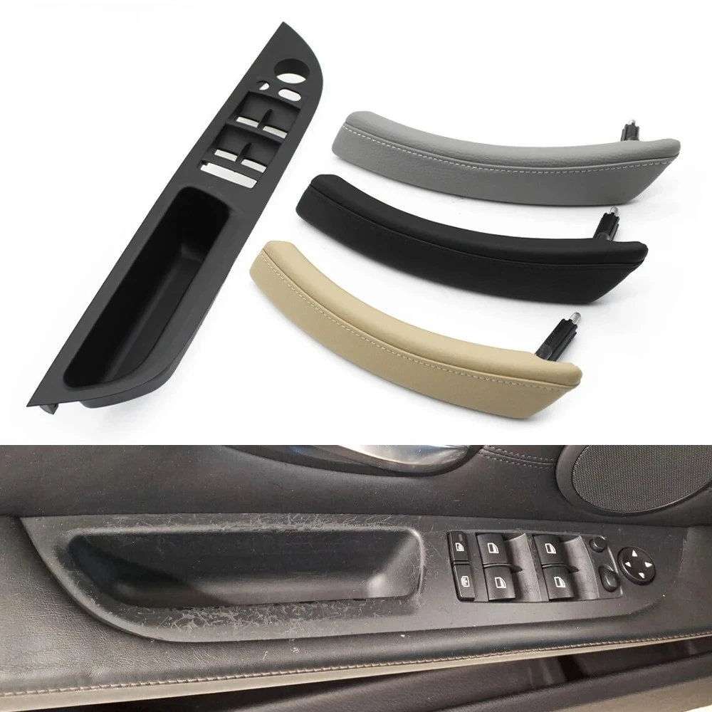 

LHD Car Front Rear Left Right Door Handle Armrest Panel Pull Trim Window Switch Cover For BMW 5 Series E60 E61 2006-2010