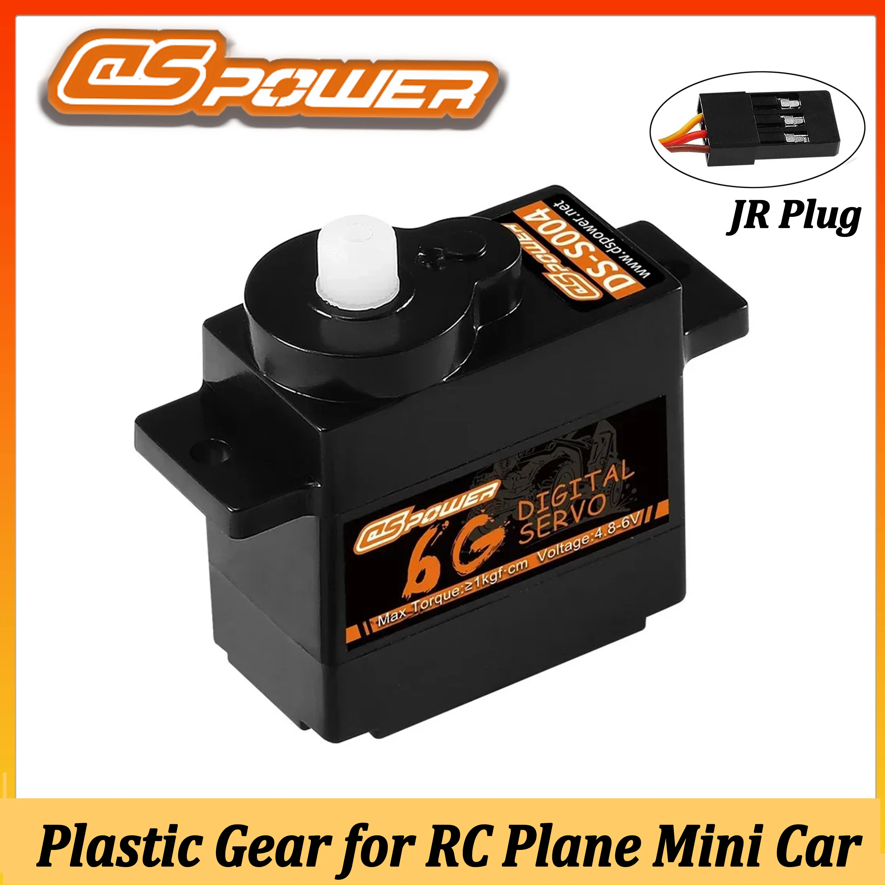 DSPOWER 6G Plastic Gear JR Plug Micro Digital Servo for RC Mini Car Plane Fixed-wing Helicopter Dron Robot Model Parts Wltoys