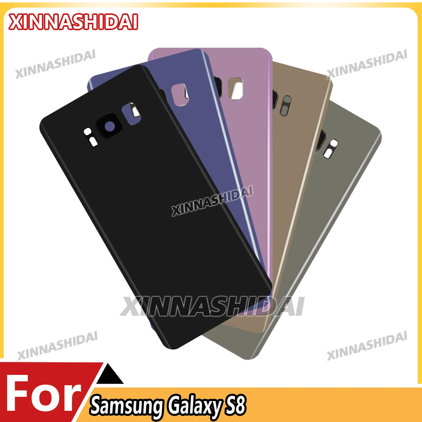 Brand New Camera Lens Included - Battery Back Cover Housing for Galaxy S8 (G950F) with Precision Cutouts