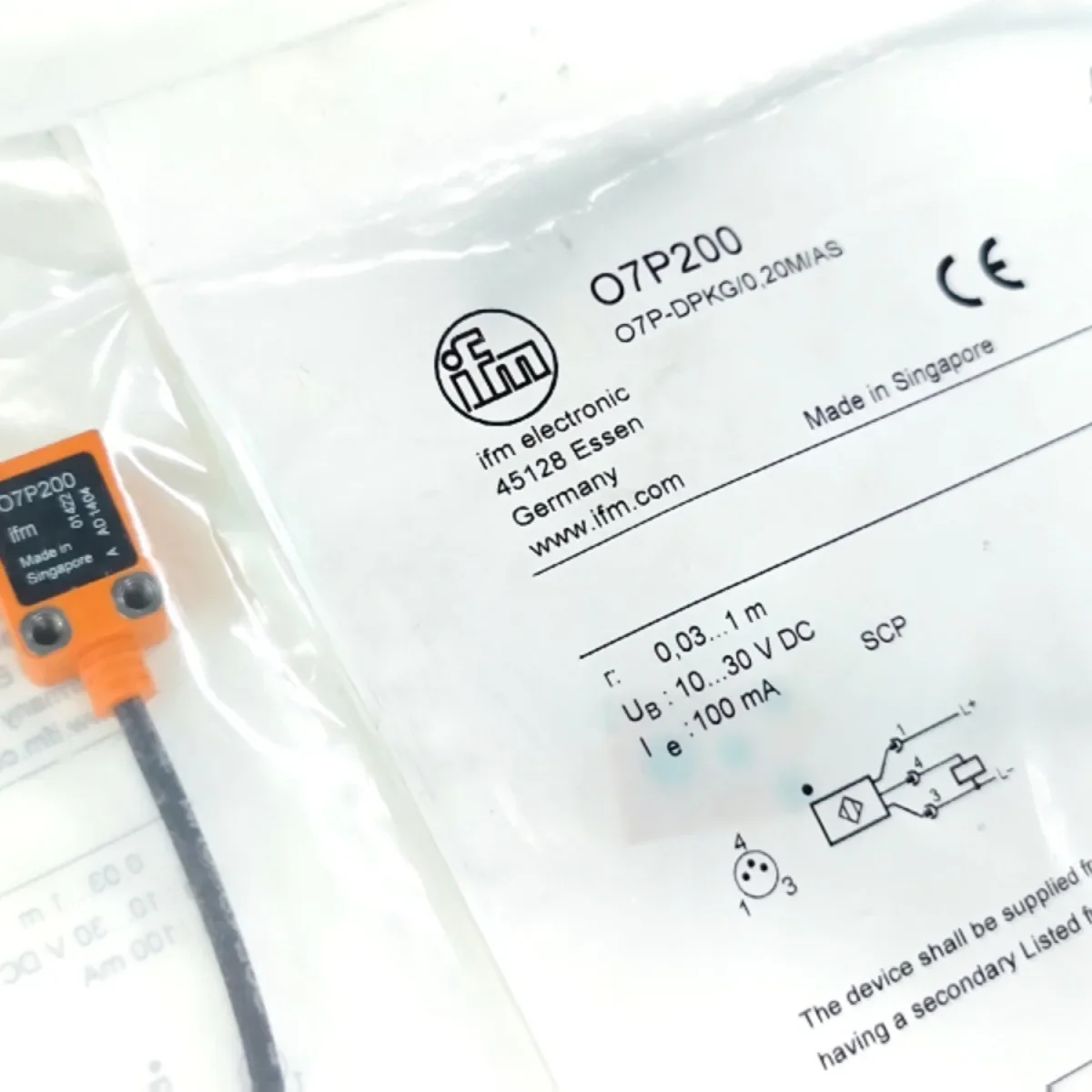 2026 O7P200 Germany IFM Yifumen O7P-DPKG/0,20M/AS Genuine Mirror Reflection Photoelectric Switch Electric Eye