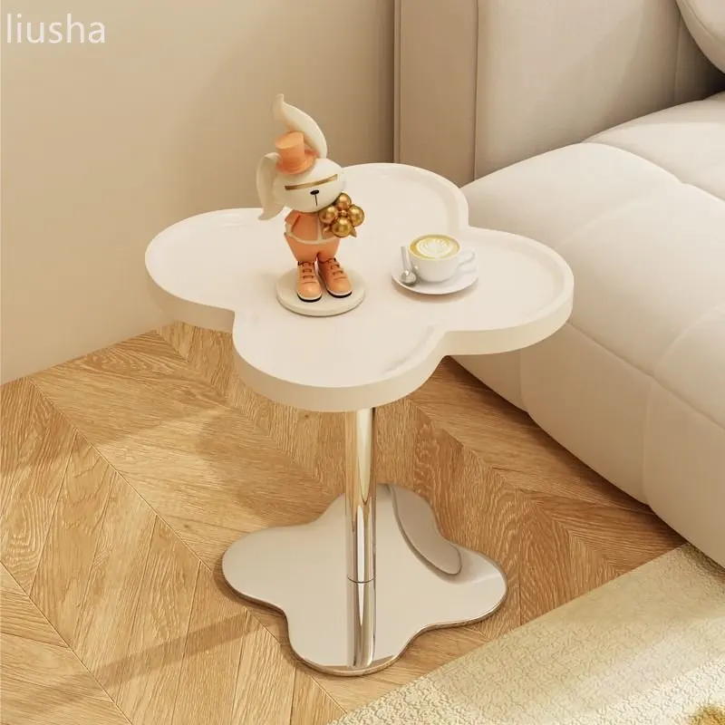 Cloud side table antique creative cream style design sense living room sofa bed head stainless steel glass small coffee table