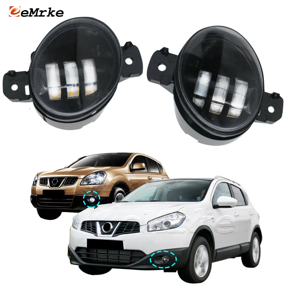 Led Light for Nissan Qashqai j10 Dualis TS Ti , Dualis+2 2008~2013 Front Fog Lights 20W 12V High Brightness White and Yellow