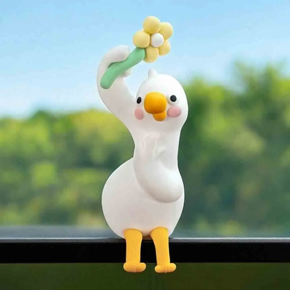 Cartoon Animal Mini Duck Ornament Mini Statue Car Center Console Ornament Figurine Computer Display Computer Monitor Decoration
