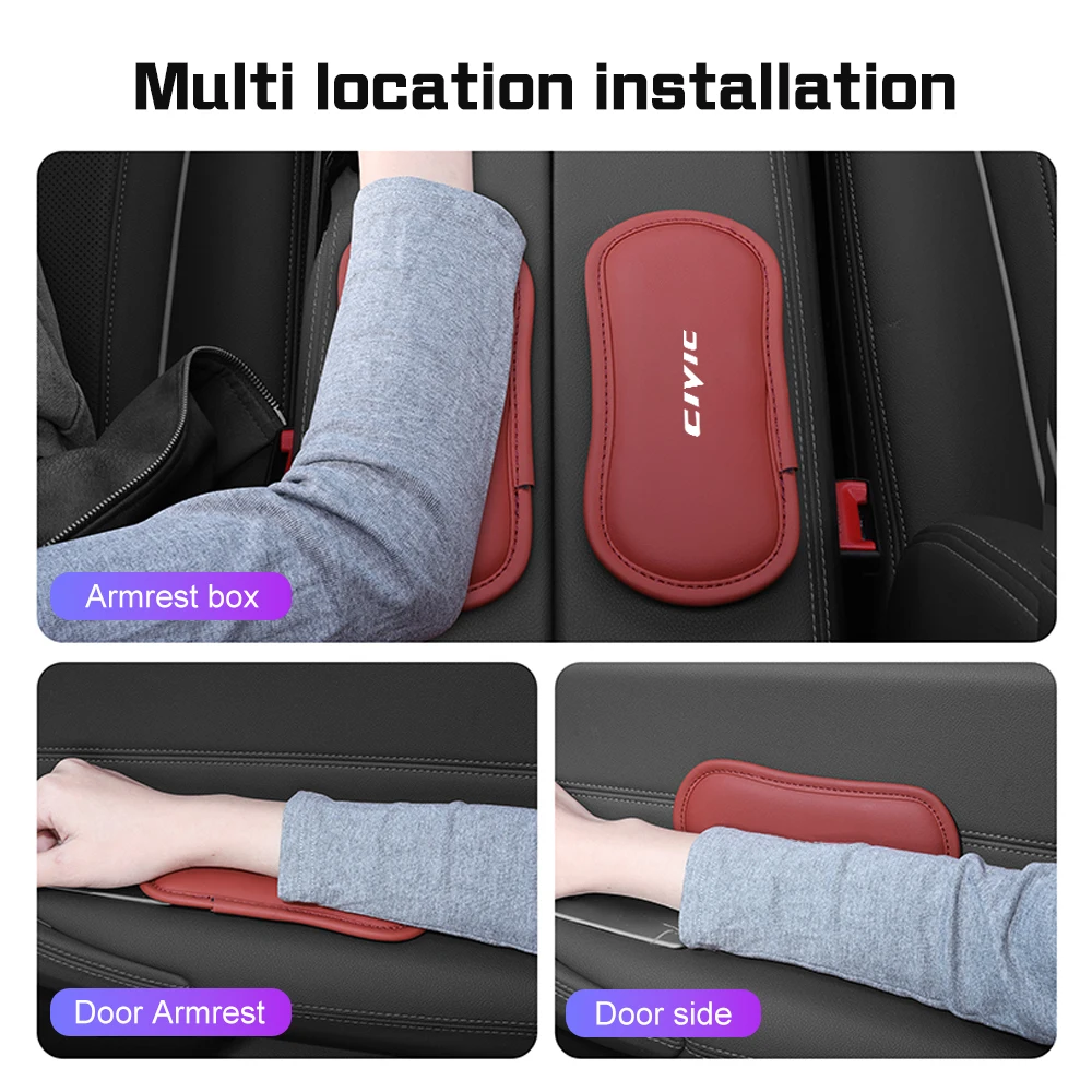 Leather Car Elbow Rest Pad Knee Cushion For CIVIC Accord Insight Odyssey Vezel Jazz CR-V Auto Center Console Leg Mat Accessories view 2