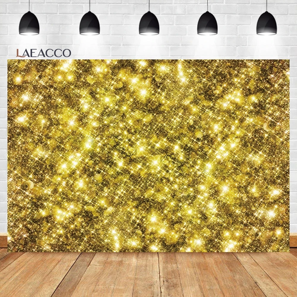 

Laeacco New Year Golden Glitter Backdrop Speckle Spots Bokeh Wedding Graduation New Year Party Portrait Photography Background