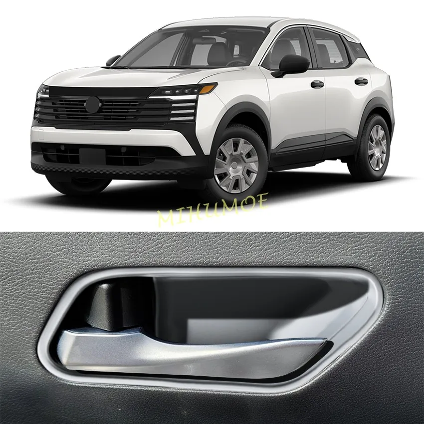 

For 2025-2026 Nissan Kicks Matte Chrome Interior Door Handle Surrounds Cover Trims Accessories Silver