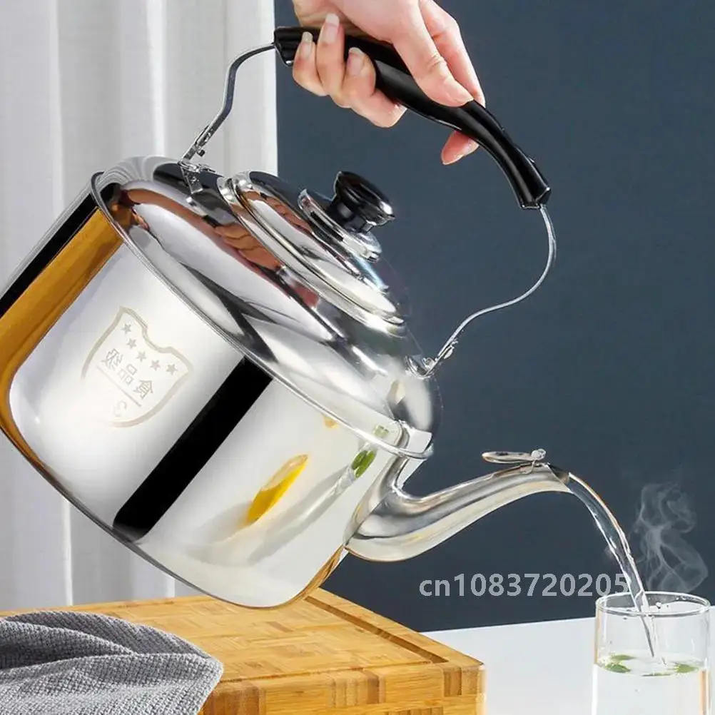 4/5/6l Stovetop Whistling Teapot Stove Top Whistling Tea Kettle Stainless Steel Teapot Large Capacity Tea Kettle Pot