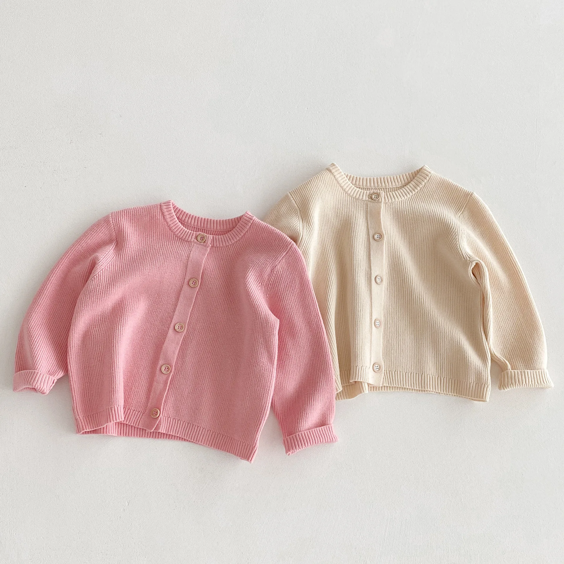 

2025 Autumn New Children Long Sleeve Knit Sweater Solid Girls Knitted Cartoon Baby Casual Coat Fashion Kids Clothes