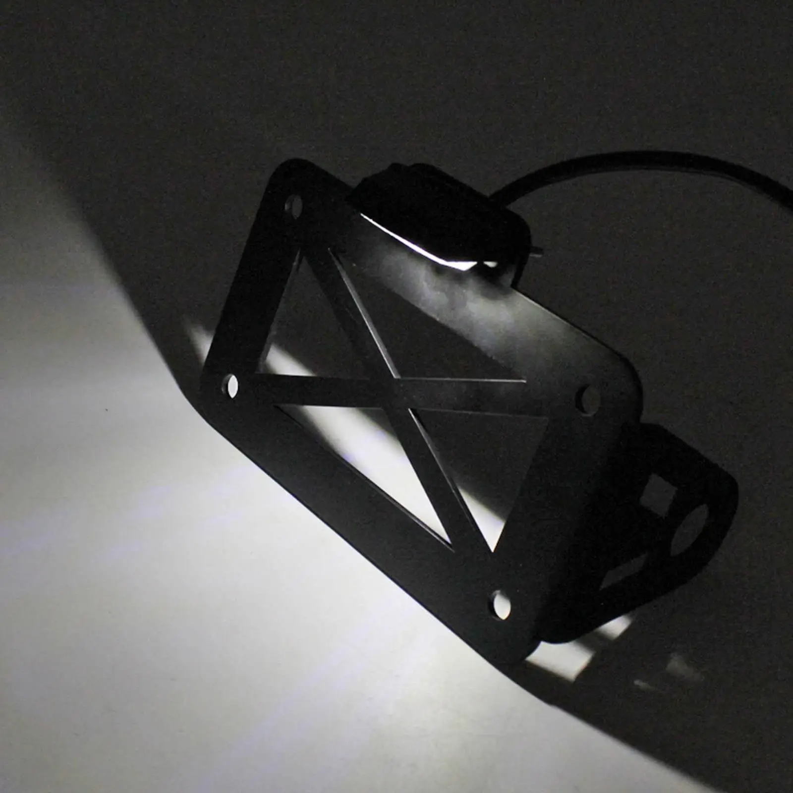Universal Motorcycle Black License Plate LED Light Frame Holder For image 4