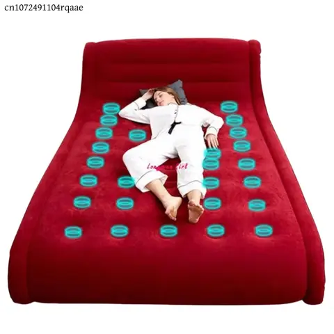 벨벳 PVC 가죽 모던 접이식 소파 침대, 캠핑 여행용 팽창식 침실 더블 침대, 호텔 가구