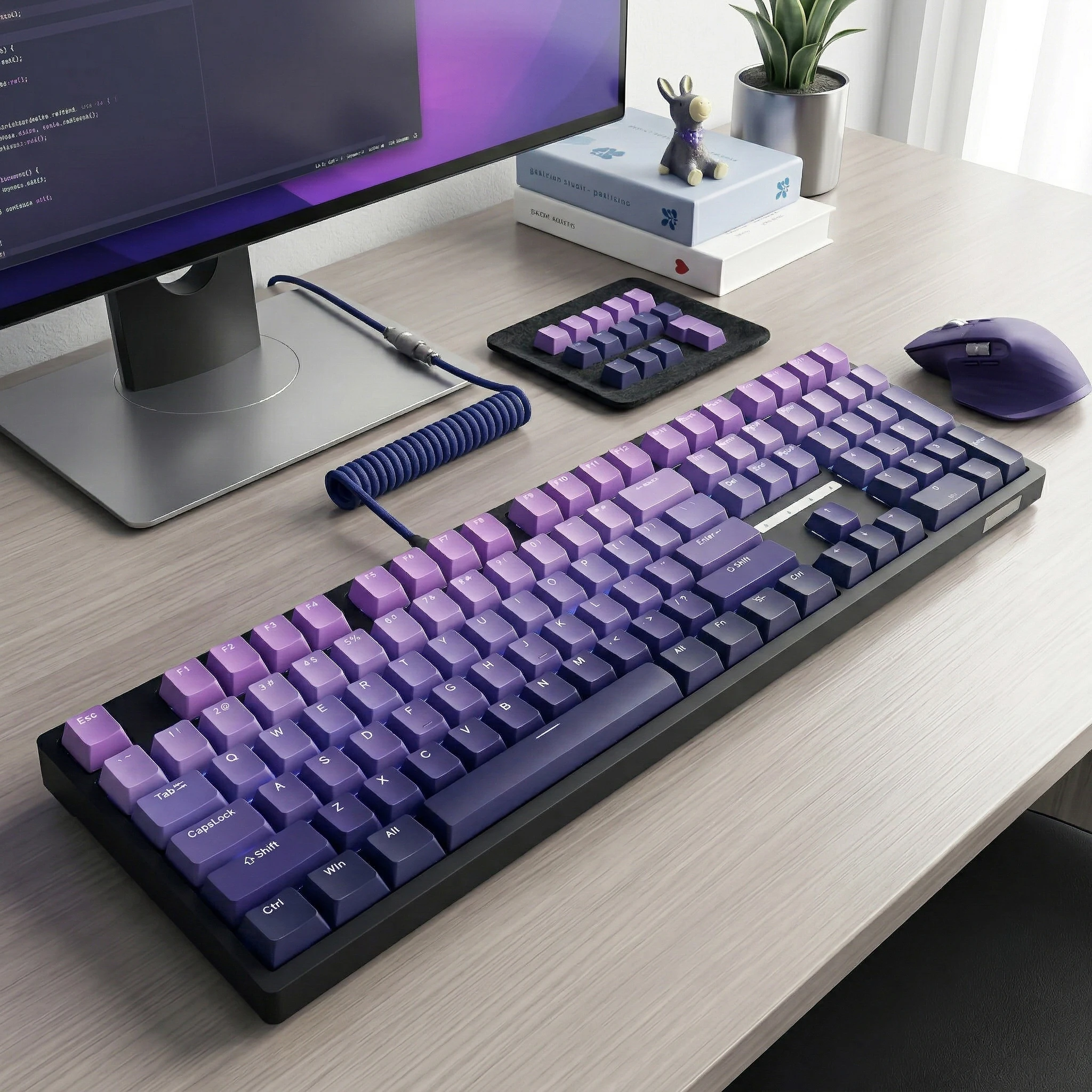 

132 клавиши, OEM-профиль, градиентная RGB-подсветка, кейкапы для механической клавиатуры Cherry MX, PBT-кейкапы, ISO-раскладка, для геймеров.