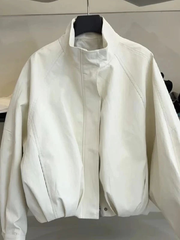 

Cool ort Leather Jaet Women's 2026 New Sle ular American Sle Small Size Faionable Biker Coat Commute Sle