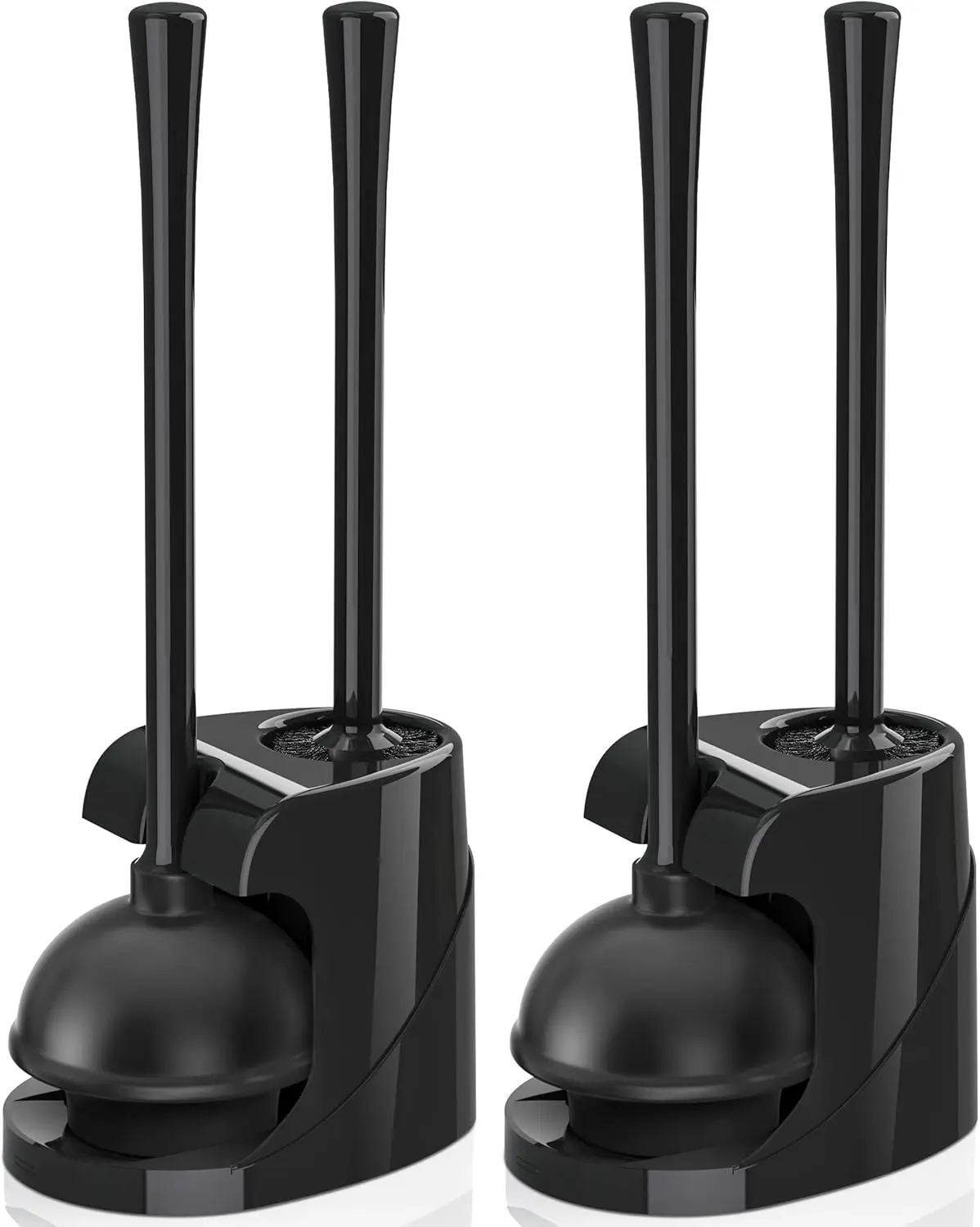 

Toilet Plunger and Brush Set with Ventilated Holder, 2-in-1 Bathroom Cleaning Combo for 5.7-Inch Drains