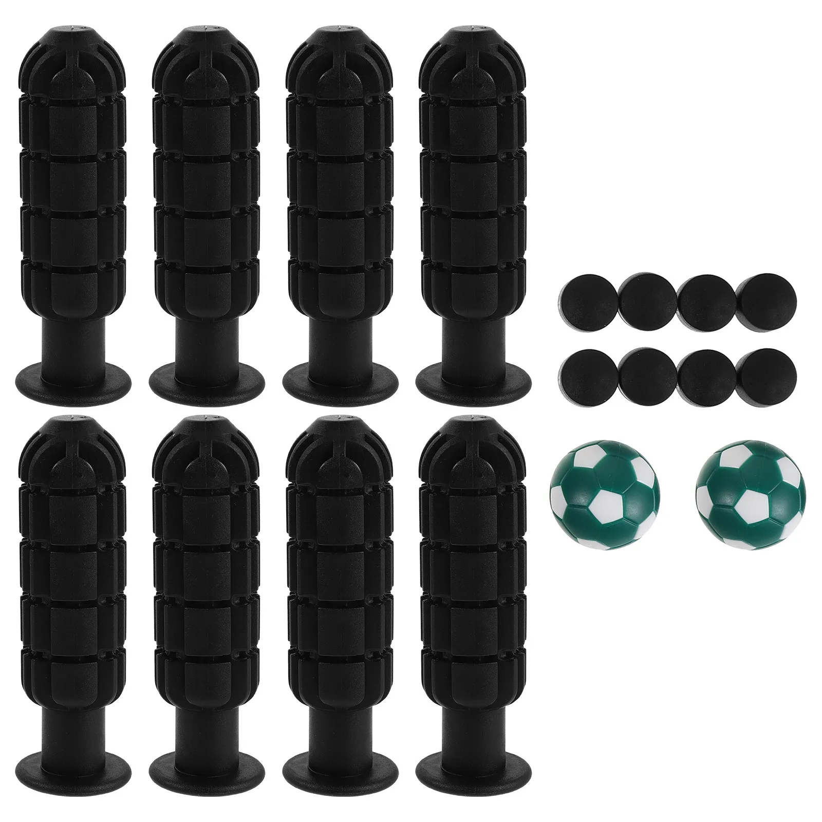 

1Set Foosball Table Handle Grip Replacement for Desktop Soccer Game 32Mm Rod End Cap Grips Dark Green White Balls Table Soccer