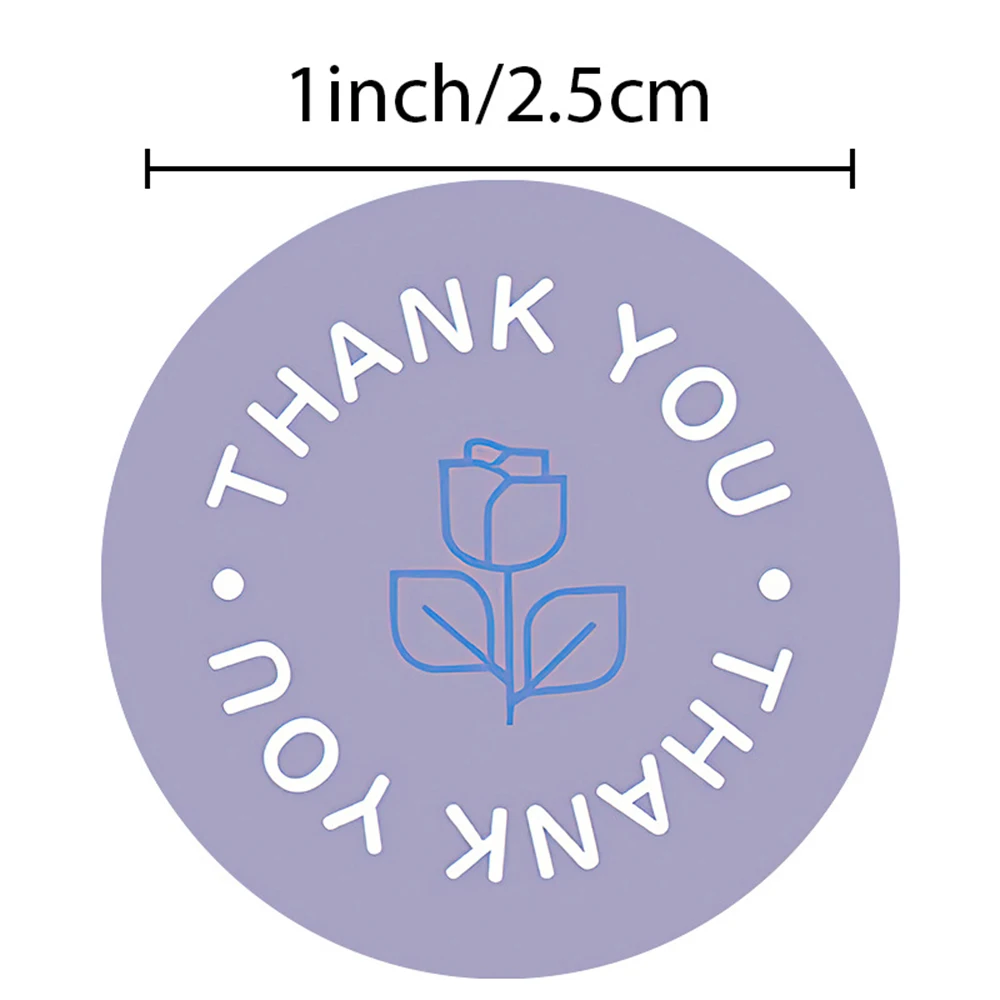 50-500pcs Thank You Stickers Rose Flower Label Sticker With 4 Colors For Wedding Envelope Small Business Card Decoration Paper