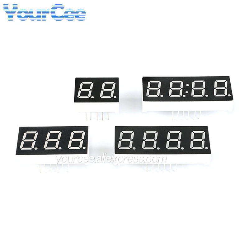 2pcs/1pc LED 디지털 튜브 디스플레이 0.28 인치 0.36 인치 0.4 인치 0.56 인치 0.8 인치 1/2/3/4Bit 7 세그먼트 공통 음극 양극