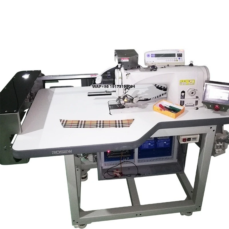 Máquina de Coser Automática para Cuellos y Puños ROSEW GC9000B-ML, Máquina de Coser Eléctrica para Prendas