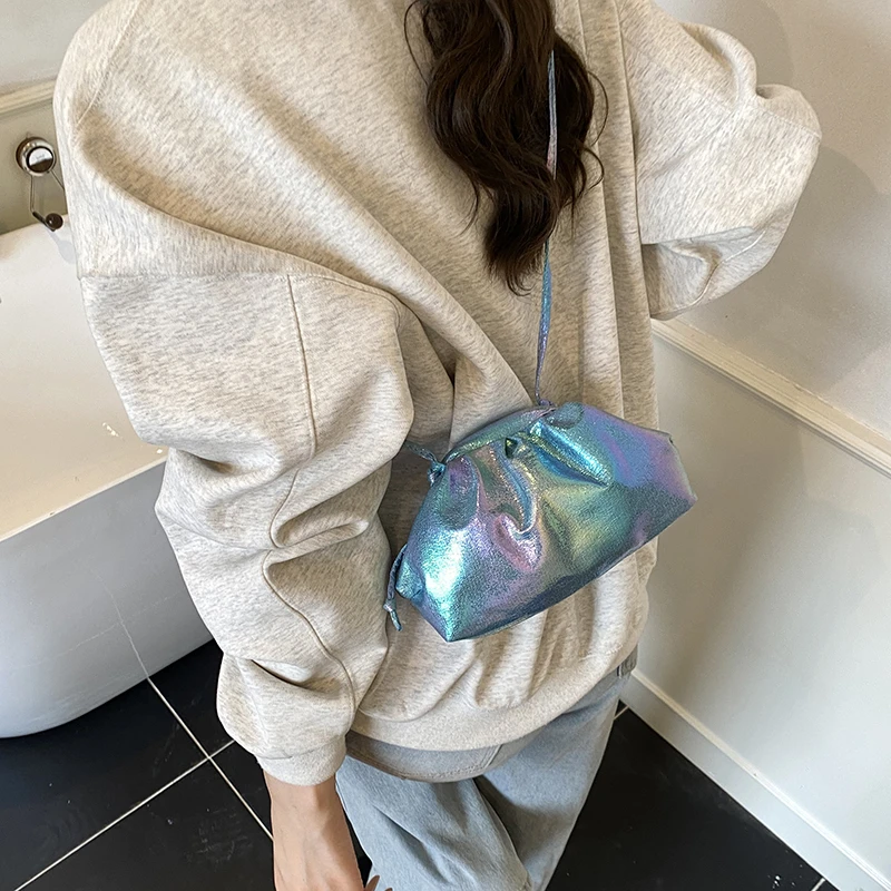 MOODS Bling Evening Purses For Women 2023 Luxury Designer Handbags Golden Laser Shoulder Cross Body Bags Dinner Party Clutch Bag