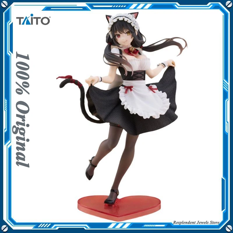 Originale Taito Coreful Data A Live Kurumi Tokisaki Anime Pazzo Tre Orecchie di Gatto Cameriera Action Figure Data Scena di Battaglia Regalo di Compleanno
