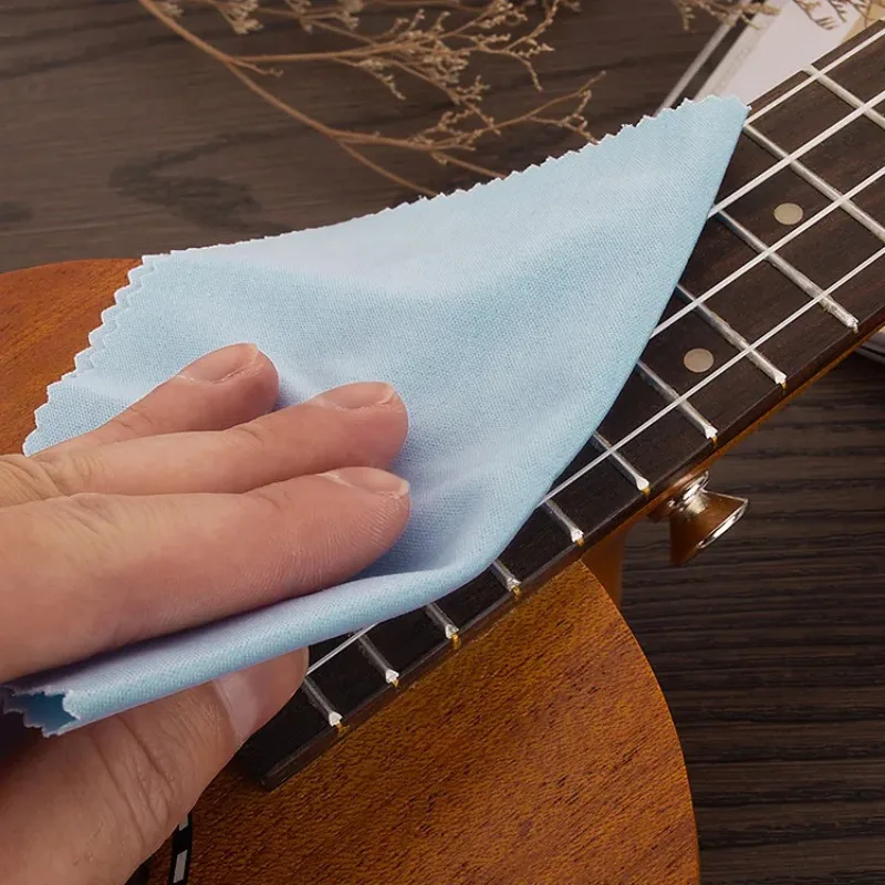 2Pcs Mix Color Musical Instrument Accessories Bagged Instrument Cleaning Cloth Fine Fiber Wiping Cloth Guitar Wiping Cloth
