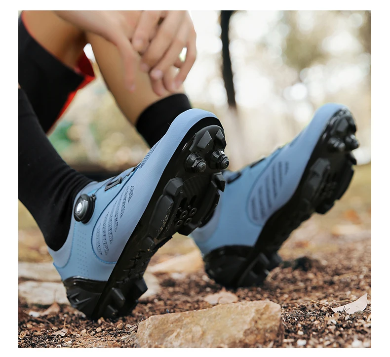 Professionelle SPD Cleat MTB Fahrradschuhe für Herren und Damen, atmungsaktiv, verschleißfest, rutschfest, leicht, Speed Dirt Mountainbike-Schuhe – Detail 24