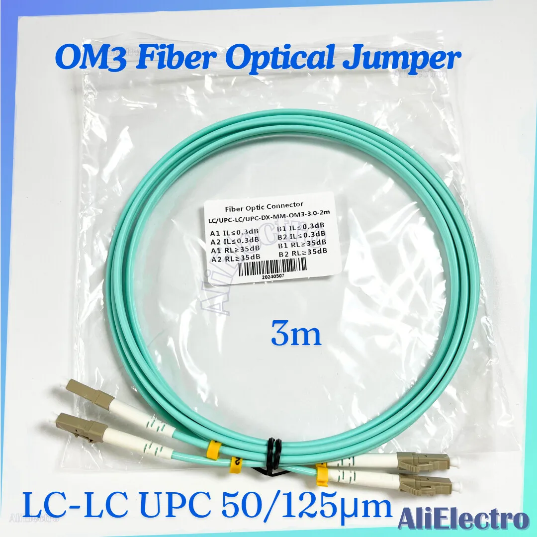 

10PCS High Speed 3M LC-LC DUPLEX Multimode 10 GIGABIT 50/125 2.0/3.0mm MULTIMODE FIBER OPTIC CABLE OM3 PATCH CORD Jumper Cable