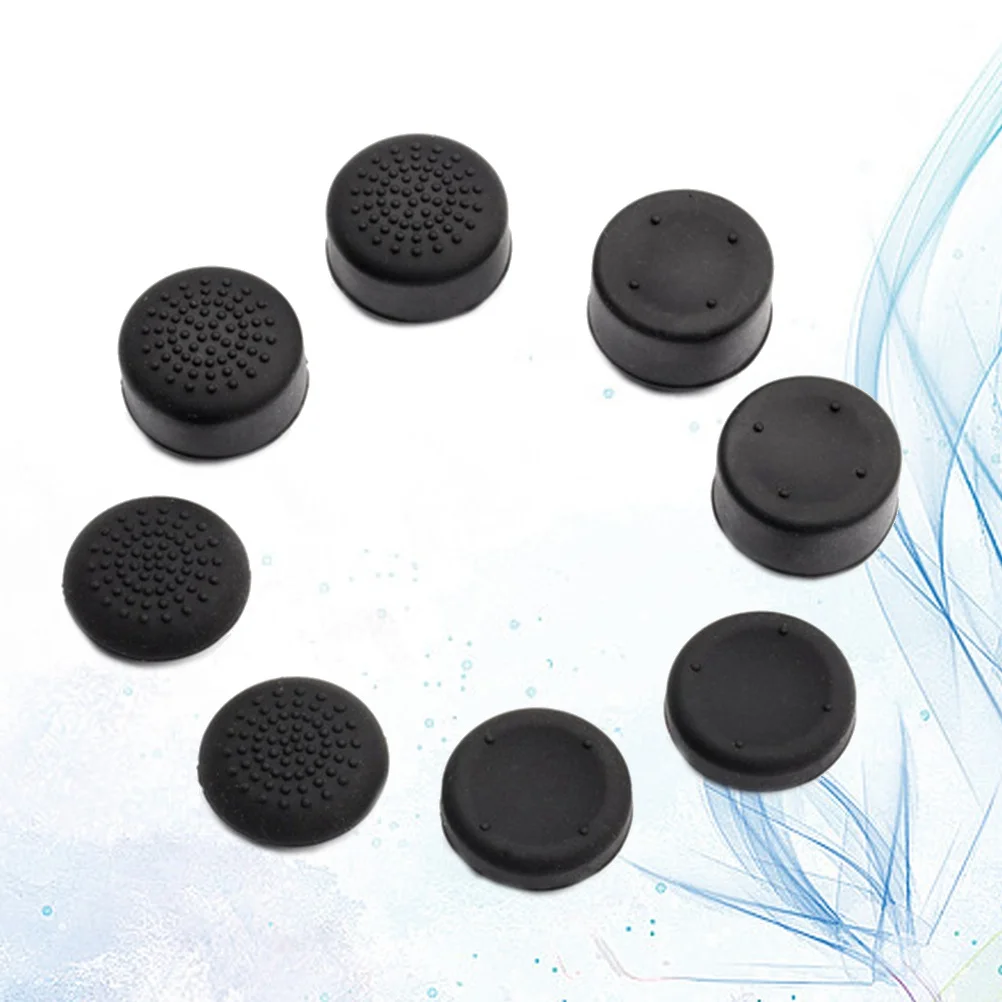 8 Uds. Fundas para Joystick de mando, empuñaduras de silicona de altura mejorada, protección antideslizante, palos analógicos, cubierta negra
