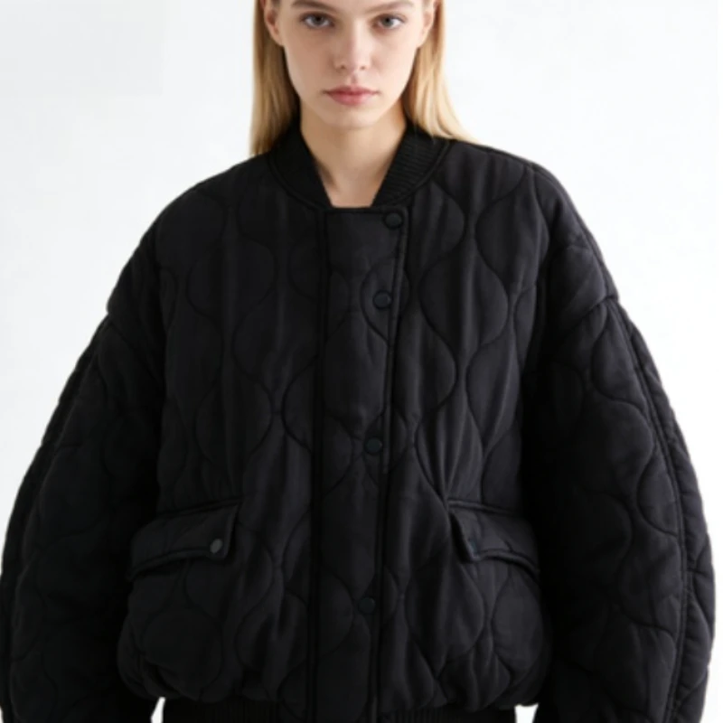 

Autumn new fashion women's clothing European and American casual versatile cotton clothes loose shoulder width women's jacket