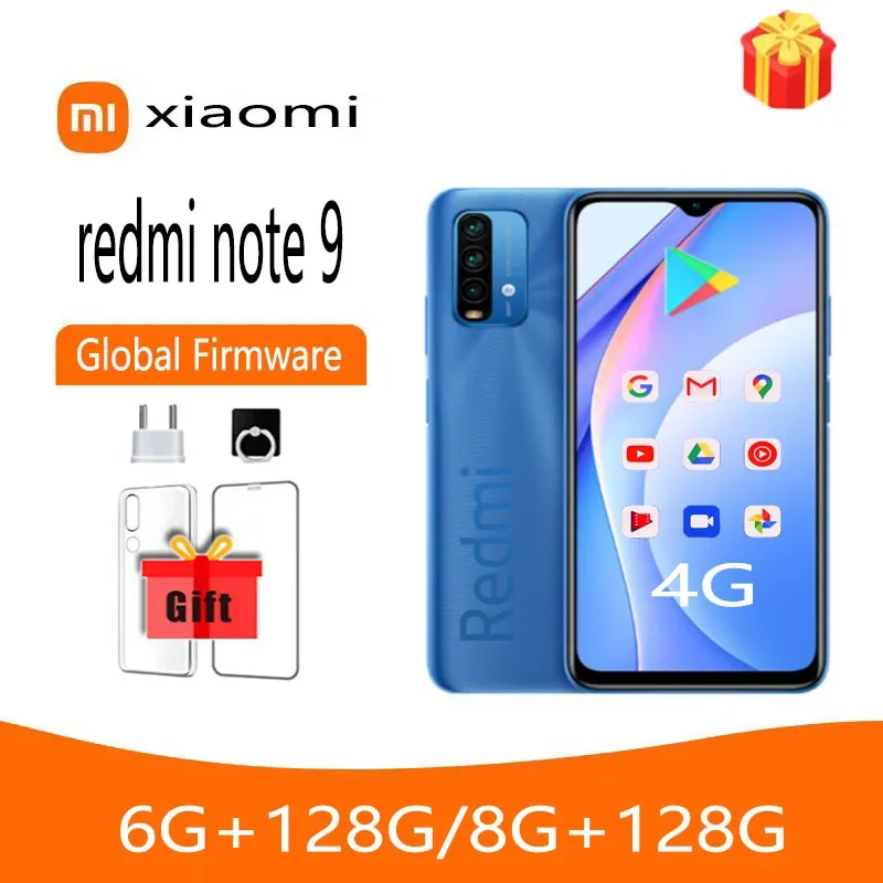 Mobiltelefon Original Xiaomi Redmi Note 9 4G /Redmi 9T Smartphone, globale Firmware Mobiltelefon Helio G85 Octa Core 6000 mAh