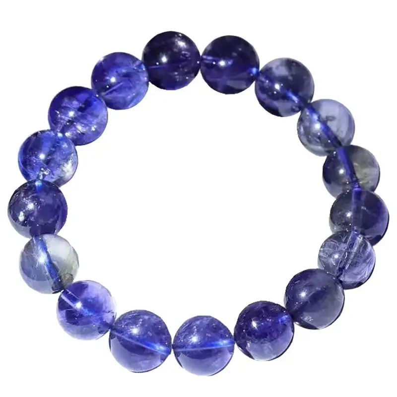 UMQ Natural Blue Crystal Tamsang round Beads Cordierite Ethnic Style Blood Drops Cordierite Bracelet Men and Women Bracelet