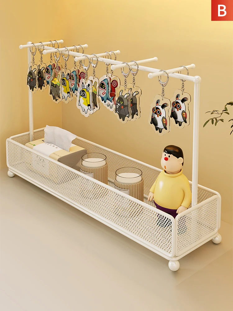 

Double-Sided Hook Jewelry Display Stand Keychain Ornament Storage Rack Fashion Accessory Holder Metal Material Home Use