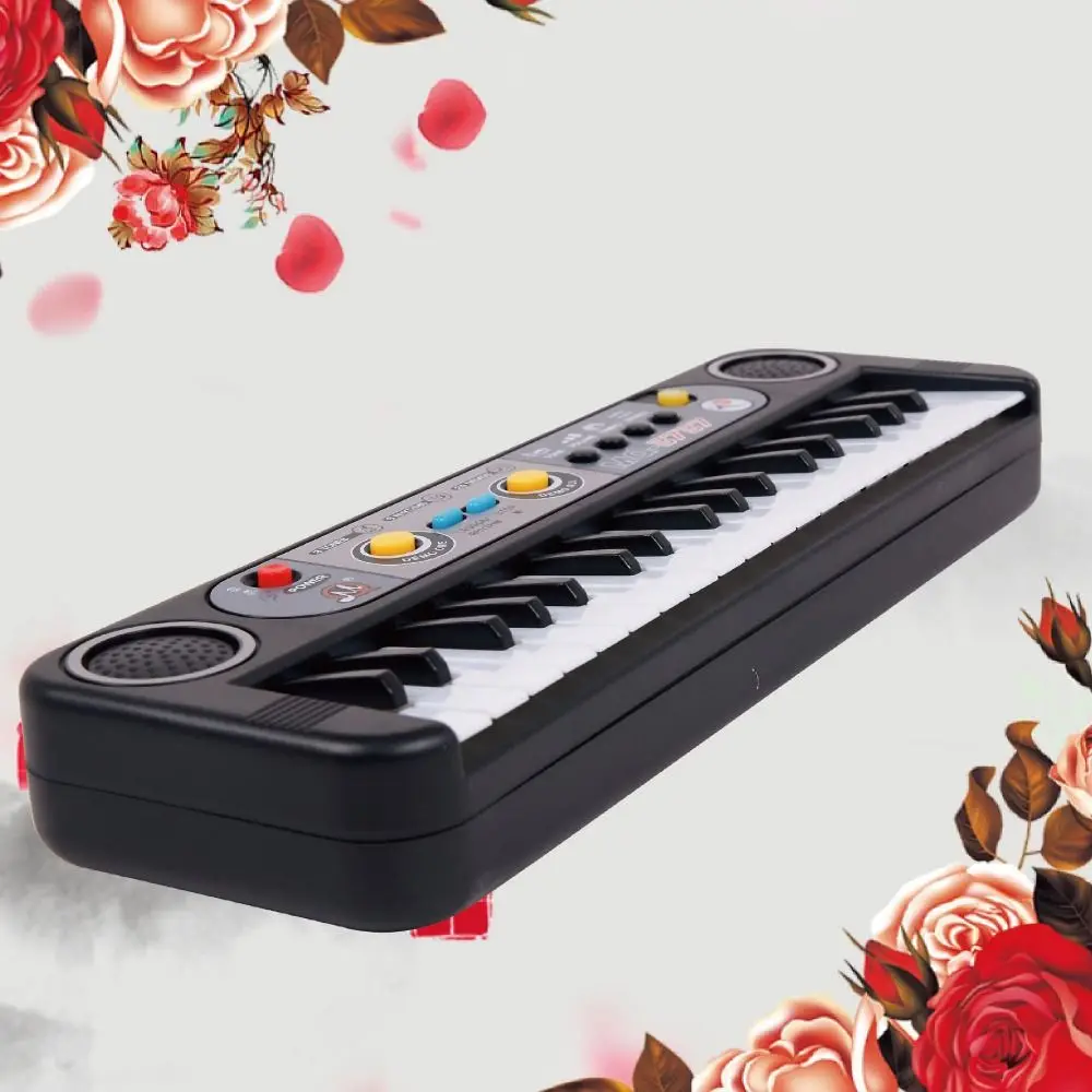 37 Keys Music Piano Keyboard Microphone Dual Speaker Stand Musical Instrument Toys Multi-Functional Mini Piano