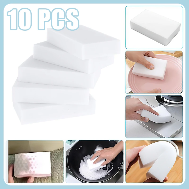 

10Pcs Magic Sponge Eraser Melamine Sponge Nano For Car Kitchen Duster Wipes Home Clean Microfiber Dish Cleaning Tool Wholesale