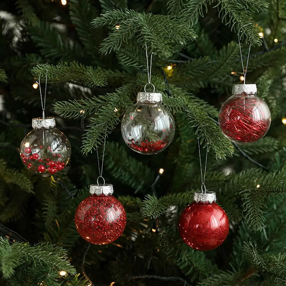 6cm Painted Christmas Ball Cartoon DIY Electroplated Hanging Balls Plastic Merry Christmas Tree Decor Home Xmas Decor