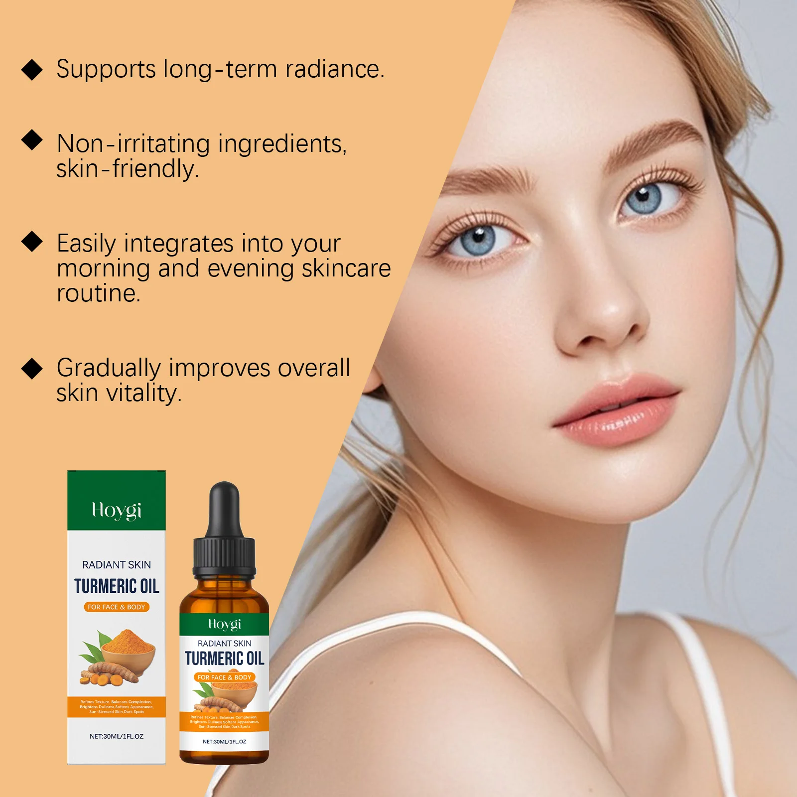 زيت الكركم للوجه والجسم يتلاشى البقع السوداء سطع البشرة بلادة خفيفة الوزن ترطيب مغذي مضاد للأكسدة العناية بالبشرة #6