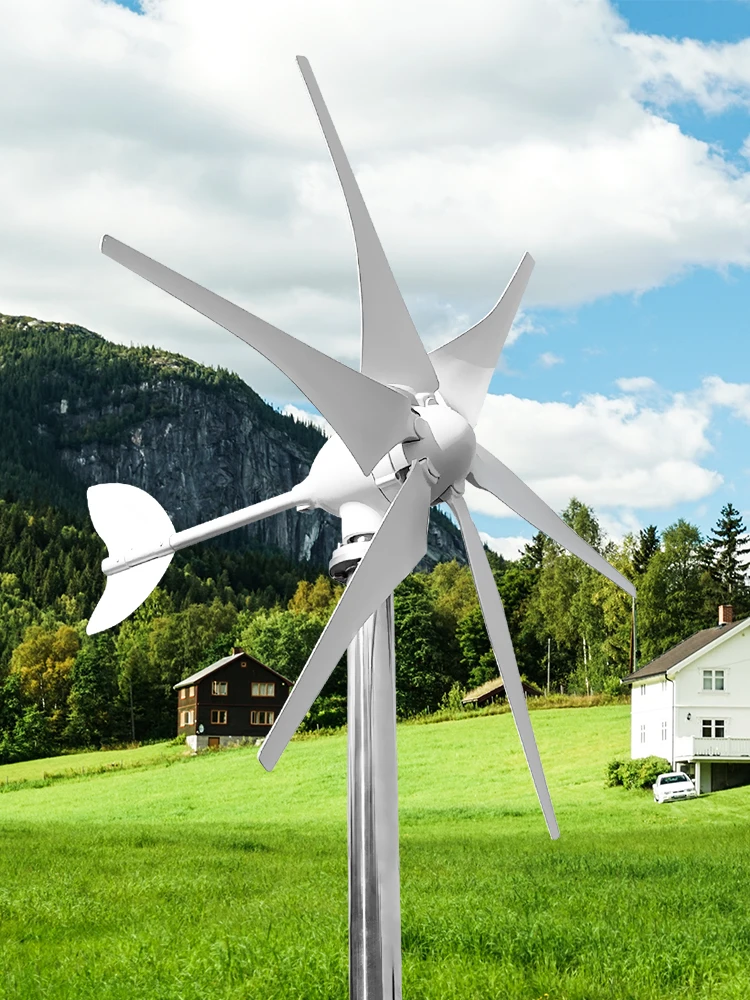 

3000W Wind Turbine With Free Charging Controller Yacht Farm Family Farm 220V With Solar Cell System 10kwh Per Day