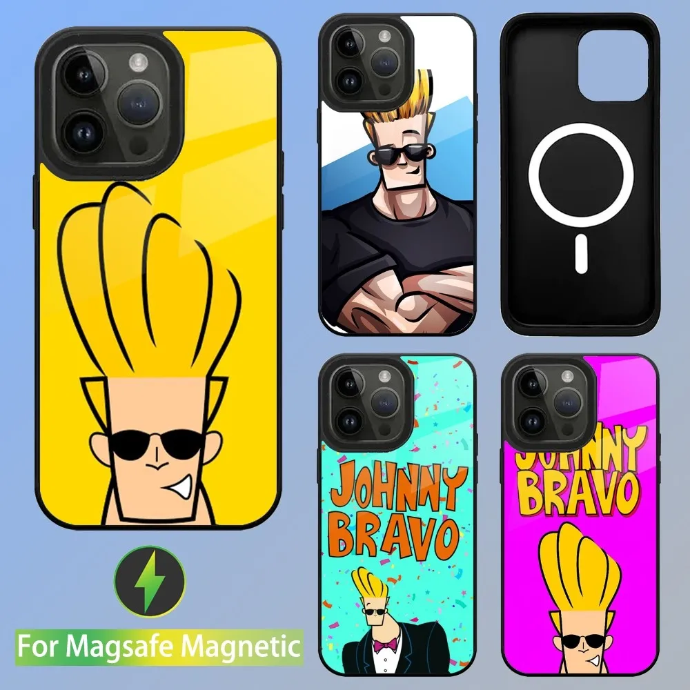 Cartoon J-Johnny B-Bravo Phone Case For iPhone 15,14,13,12,11,Plus,Pro,Max Mini Magsafe Magnetic Wireless Charging