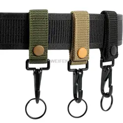 1PCS Tactical Molle Key Ring Chain Gear Clip Key Keeper Keychain Nylon Belt Key Holder Outdoor Carabiners Hanger Buckle Hook