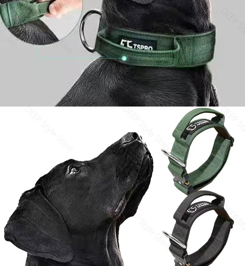 

New Heavy Duty Tactical Dog Collar Leash Set, Anti-Burst Pull Pet Training Collar Outdoor Walking for Medium Large Dogs