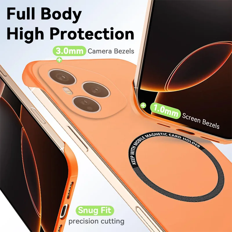 حافظة هاتف مغناطيسية رفيعة لهاتف Honor 400 Pro Honor400 China بدون إطار غير لامعة مضادة للخدش غطاء صلب من البولي كربونات درع مقاوم للصدمات بدون حدود #3