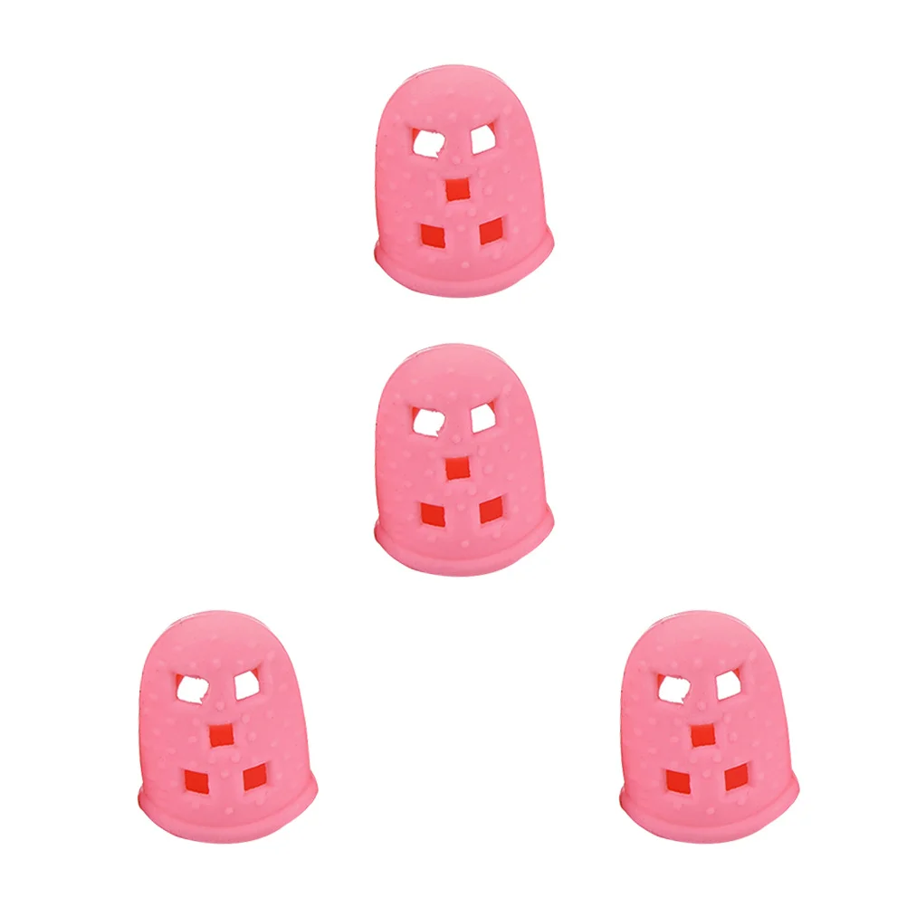 

4 pcs Finger Protectors For Guitar Silicone Thumb Guards Reusable Pain Relief Fit For Ukulele Mandolin Banjo Beginners