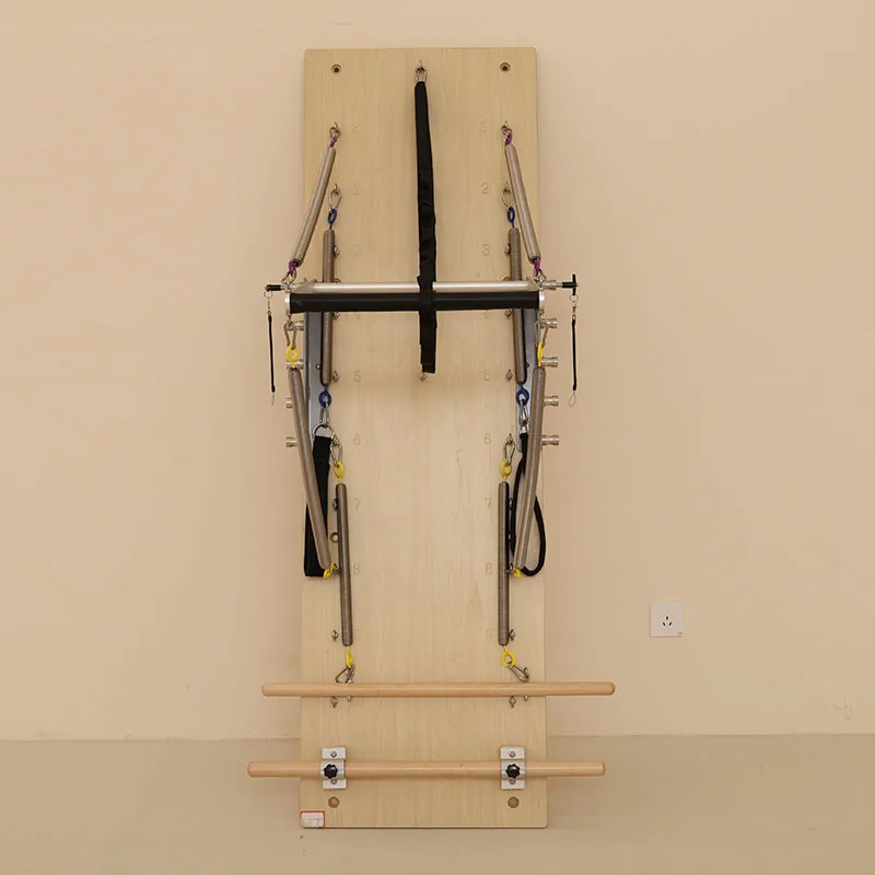 Advanced Adjustable Wall Mount Pilates Reformer Foldable Space Saving Maple Machine