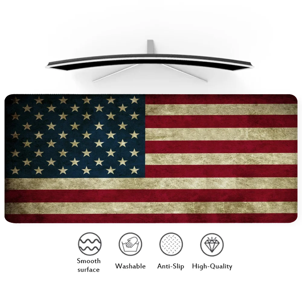 Vintage National Flag Pc Cabinet Computer Table Keyboard Desk Mat Xxl Mouse Pad 900x400 Mousepad Gamer Gaming Accessories Large