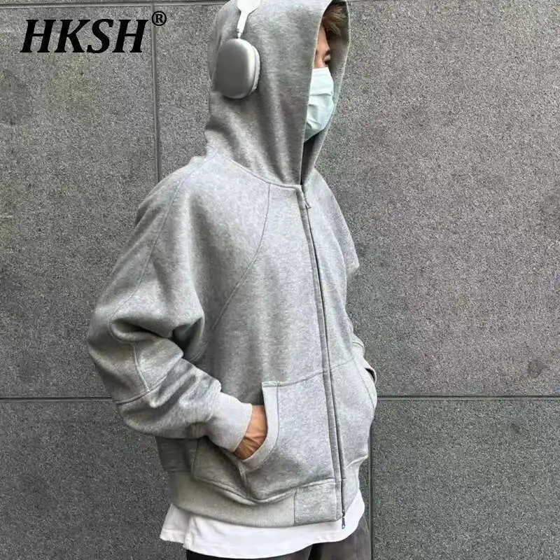 

HKSH Auticup осень/зима 500 г силуэтный крой в стиле бокси свободная базовая однотонная куртка с капюшоном