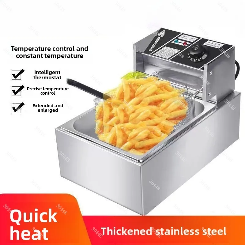 Electric fryer, commercial deep fryer, fried chicken stall, large-capacity family frying special pot, all-in-one machine, street